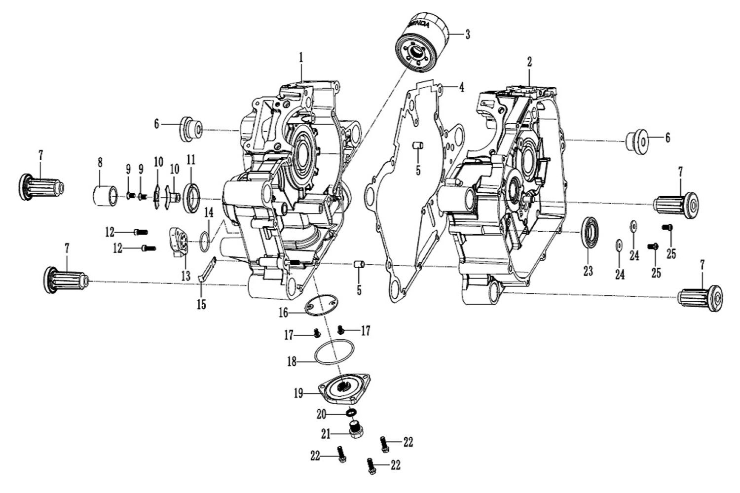 13 - Vue Carter moteur centraux