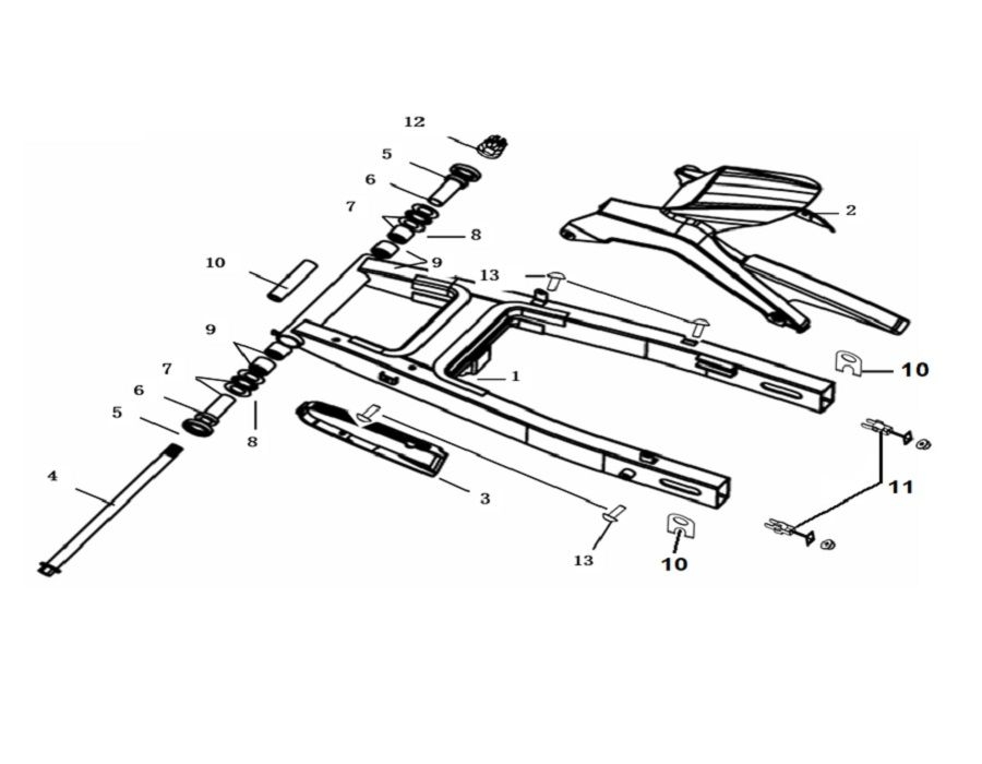 Vue bras oscillant