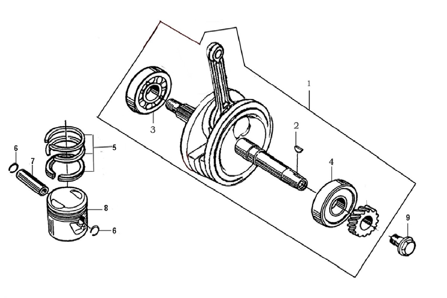 7 - Vilebrequin et piston