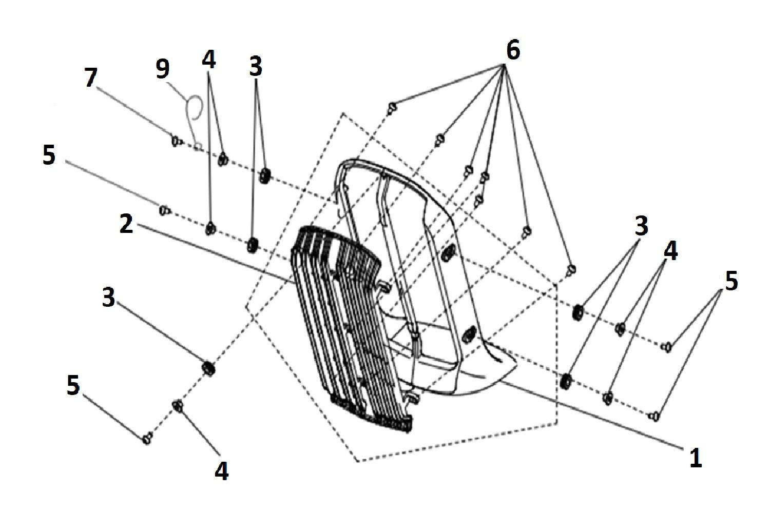 14 - Vue Grille de protection de radiateur