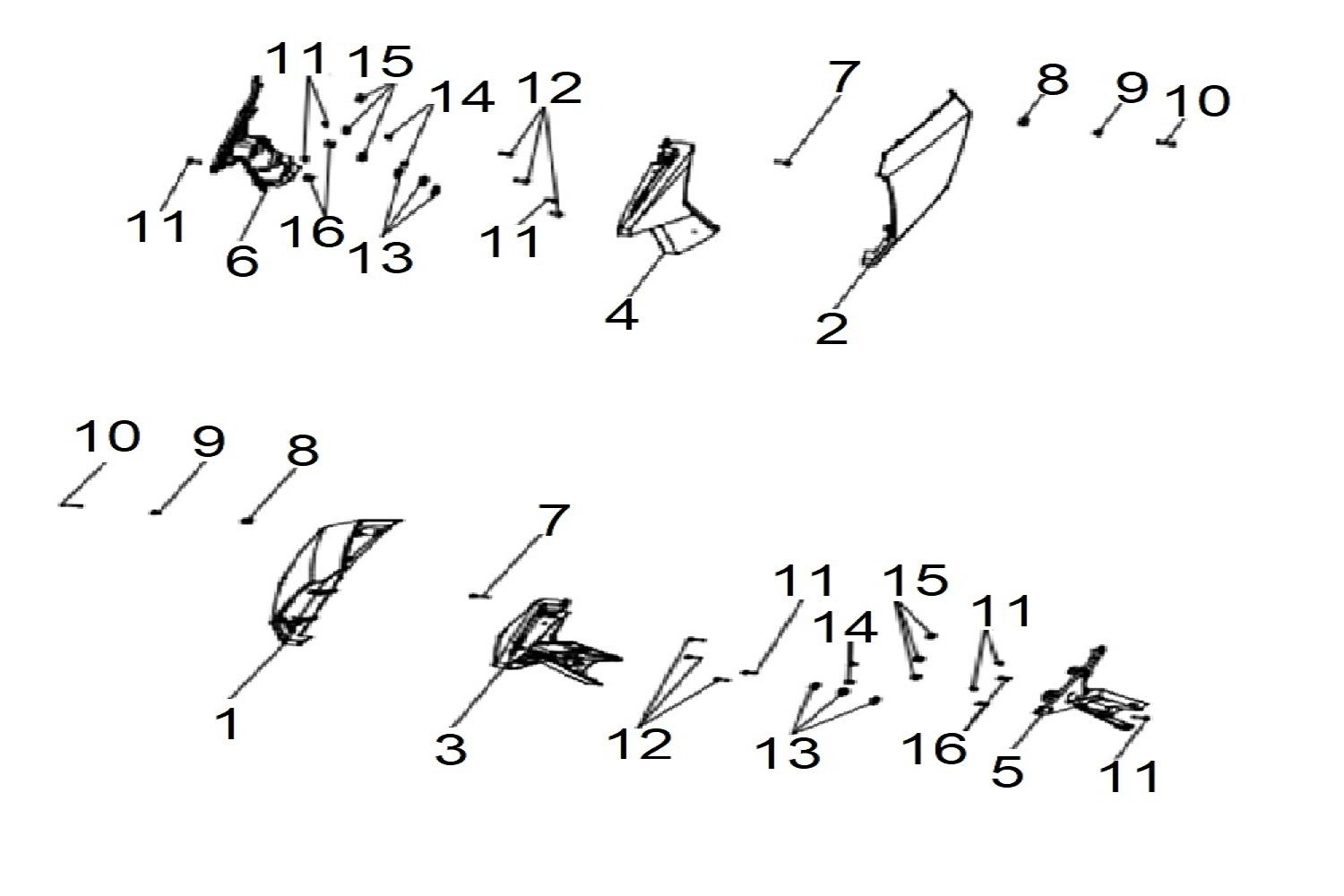 10 - VUE CARÉNAGE DE CLIGNOTANT ET CLIGNOTANT
