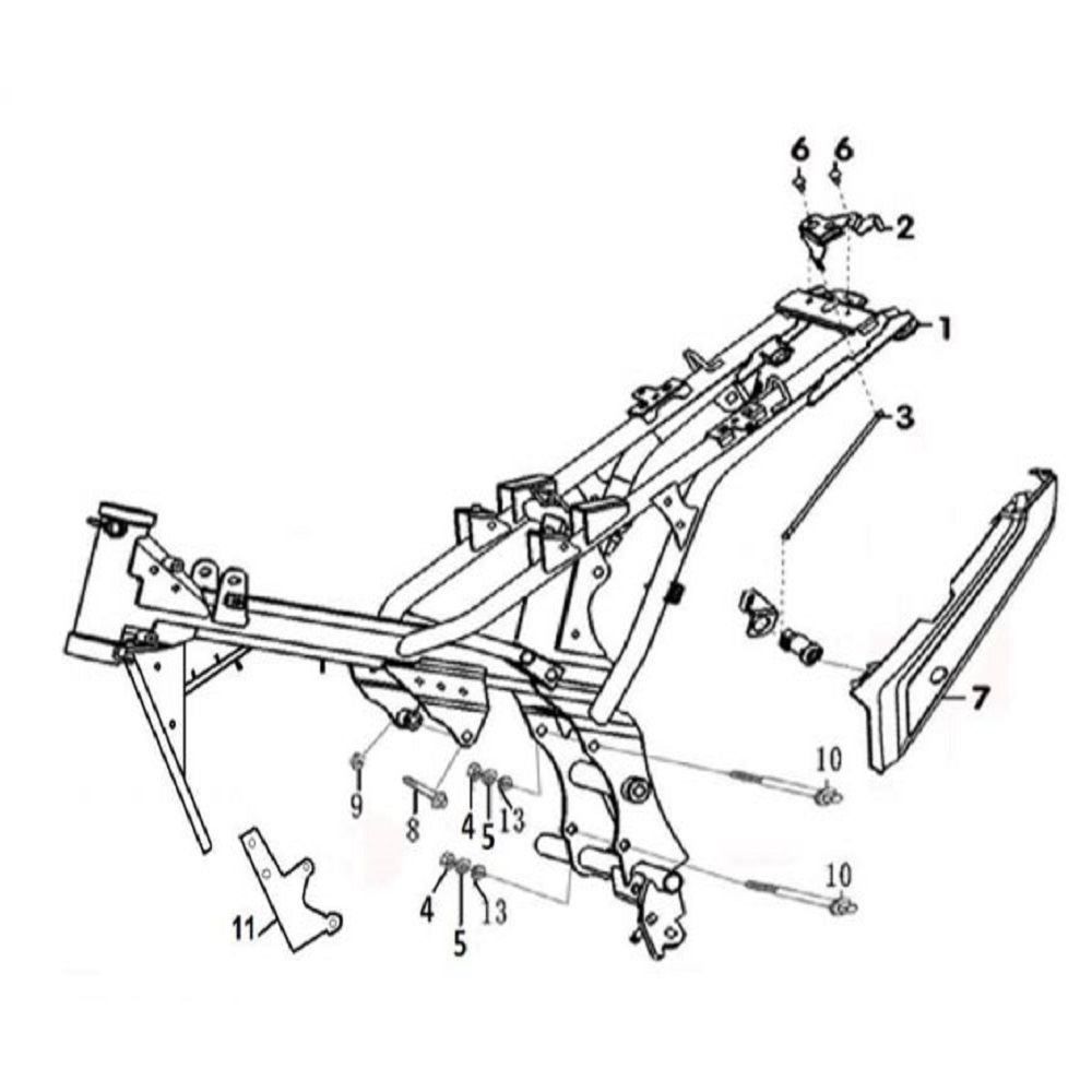 Vue cadre et support moteur