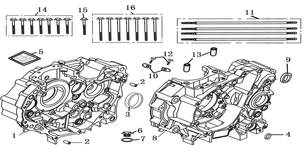 Vue carter moteur centraux