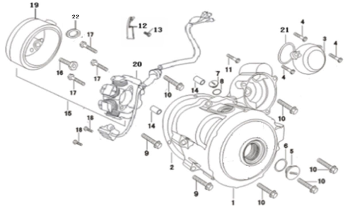 4 - Vue carter allumage - rotor - stator