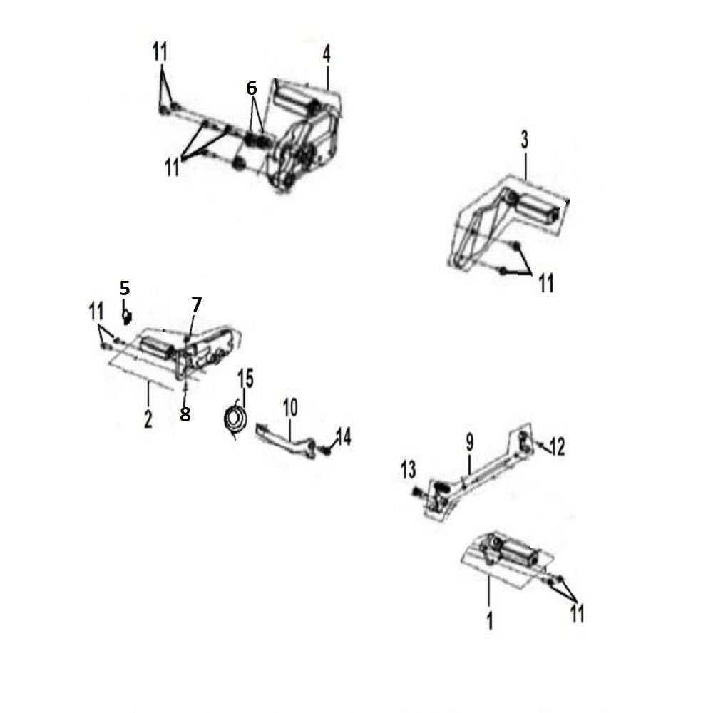 22 - Vue platines - reposes pieds - selecteur de vitesse